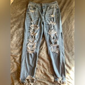 American Eagle Strigid Ripped Jeans, size 10, color light super bleach